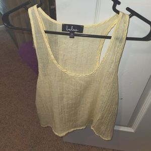 Lulu's sheer pale yellow tank, size XS